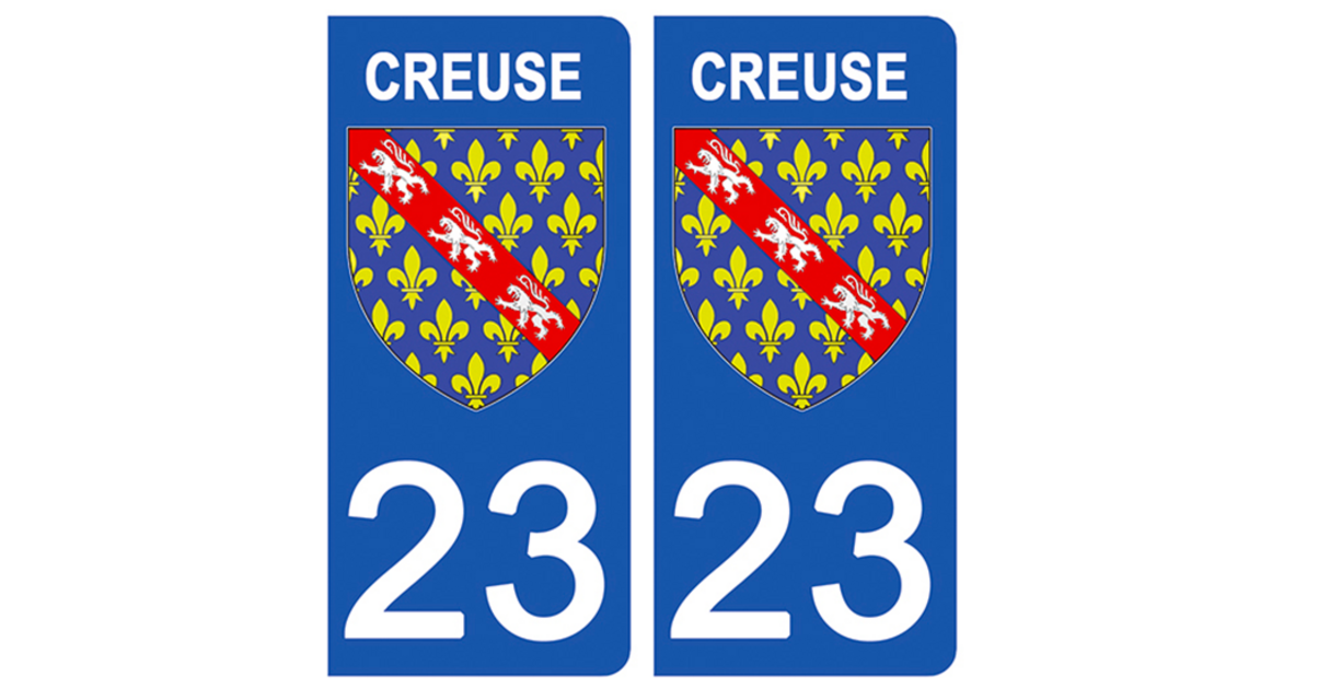 Autocollant Plaque D'immatriculation 23 Creuse