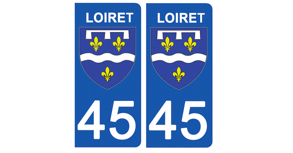 Autocollant Plaque Immatriculation 45 Loiret – Dimensions Officielles, Résistant Lavage Haute Pression - 4