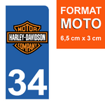 34-HARLEY-DAVIDSON-sticker-plaque-immatriculation-moto-DROIT