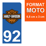 92-HARLEY-DAVIDSON-sticker-plaque-immatriculation-moto-DROIT