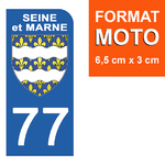 77-SEINE-MARNE-sticker-plaque-immatriculation-moto-DROIT-13-HARLEY-DAVIDSON