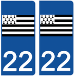 22 COTE ARMOR drapeau breton