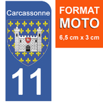 11-CARCASSONNE-sticker-plaque-immatriculation-moto-DROIT