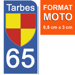 65 TARBES-sticker-plaque-immatriculation-moto-DROIT