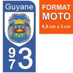 973-blason-GUYANE-sticker-plaque-immatriculation-moto-DROIT