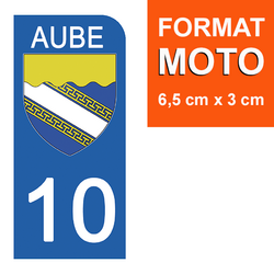 Lot De 4 Stickers Plaque Immatriculation 10 Aube - Vinyle Haute Définition - Garantie 7 Ans
