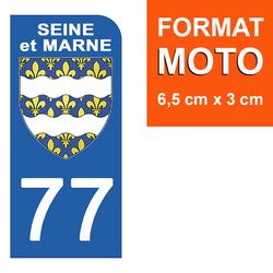 HADEXIA Set Of 4 Number Plate Stickers Department 77 Seine-et-Marne Region Ile-de-France Black & F France Europe - View #2