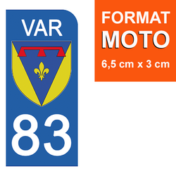 2 Aimants écussons Département 83 (Var) – Format 4x5 Cm – Décoration Frigo