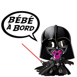 Sticker Bebe A Bord Baby Dark Vador Bleu Bebe A Bord The Little Boutique