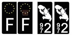 Autocollant Plaque d'immatriculation Moto Département 59 Nord