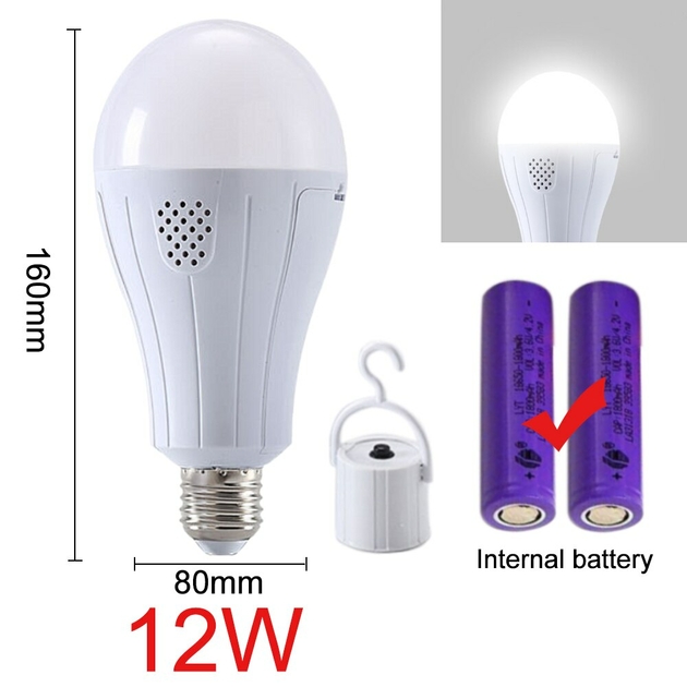 Ampoule LED Rechargeable 220V E27 Pour Maison Sous-sol Garage Lampe  D'Appoint Haute Qualité