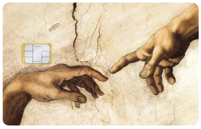 Sticker pour carte bancaire, La Création d'Adam, format US