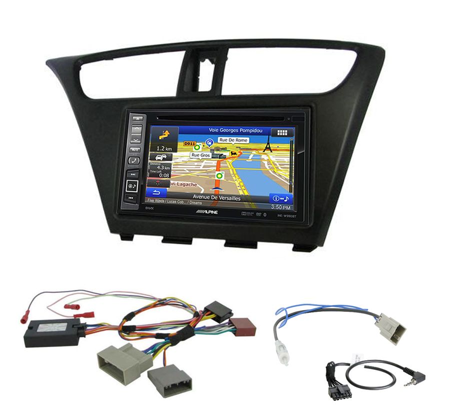 Pack autoradio Alpine GPS DVD Bluetooth Honda Civic 5 portes