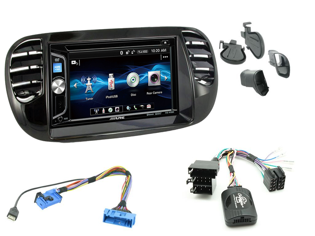Autoradio 2DIN Alpine Fiat 500 CD/USB/Bluetooth/mp3