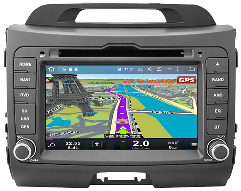 Autoradio GPS Kia Sportage - Android Bluetooth Lecteur DVD intégré