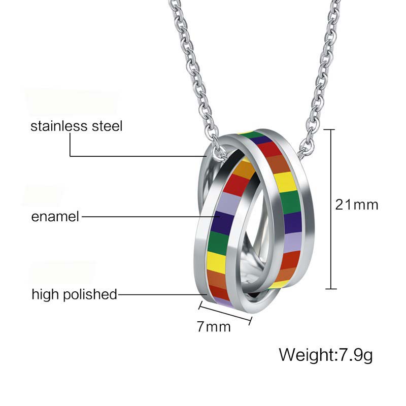 En-gros-De-Mode-Arc-Colliers-et-Pendentifs-Cercles-Charme-Titane-Acier-Inoxydable-Lesbienne-Gay-Pride