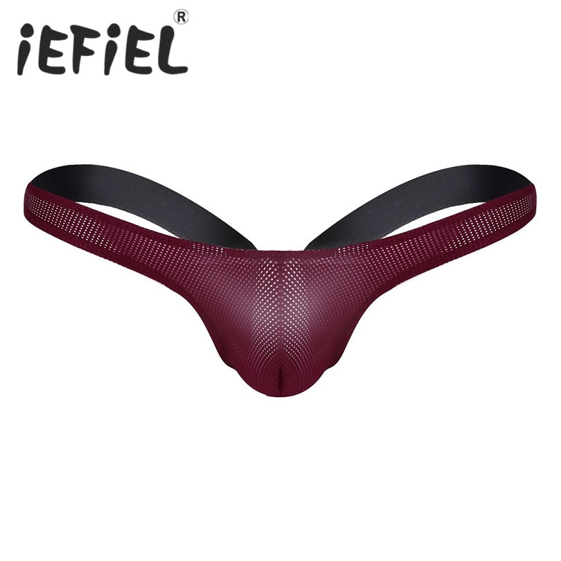 IEFiEL-nouveaut-Sexy-hommes-Lingerie-maille-voir-travers-extensible-dos-ouvert-Jockstrap-Bikini-string-string-sous