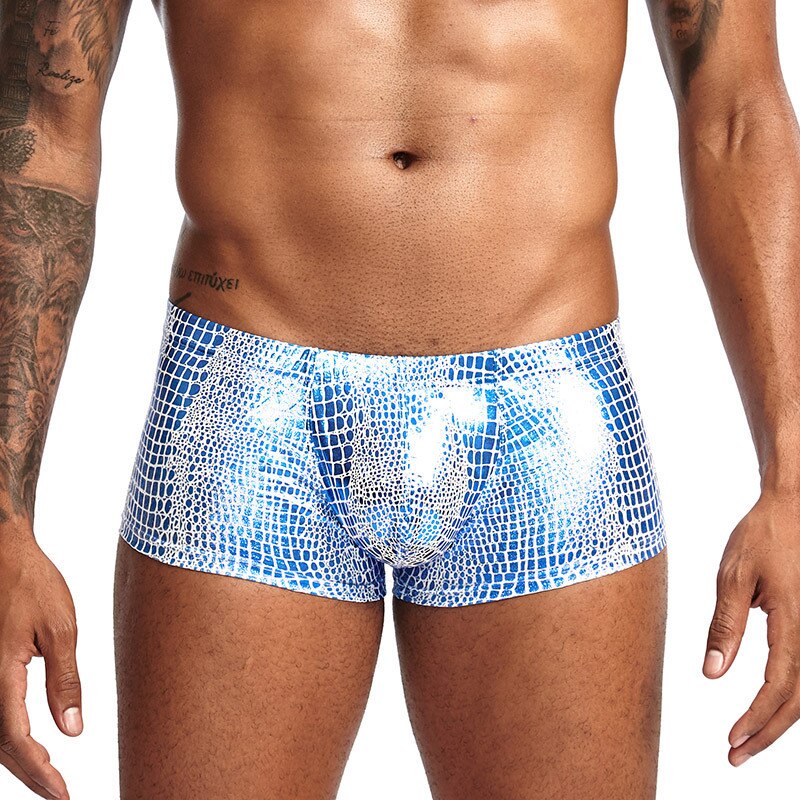 Boxer-en-cuir-de-peau-de-serpent-pour-homme-sous-v-tement-Sexy-de-marque-ouvert