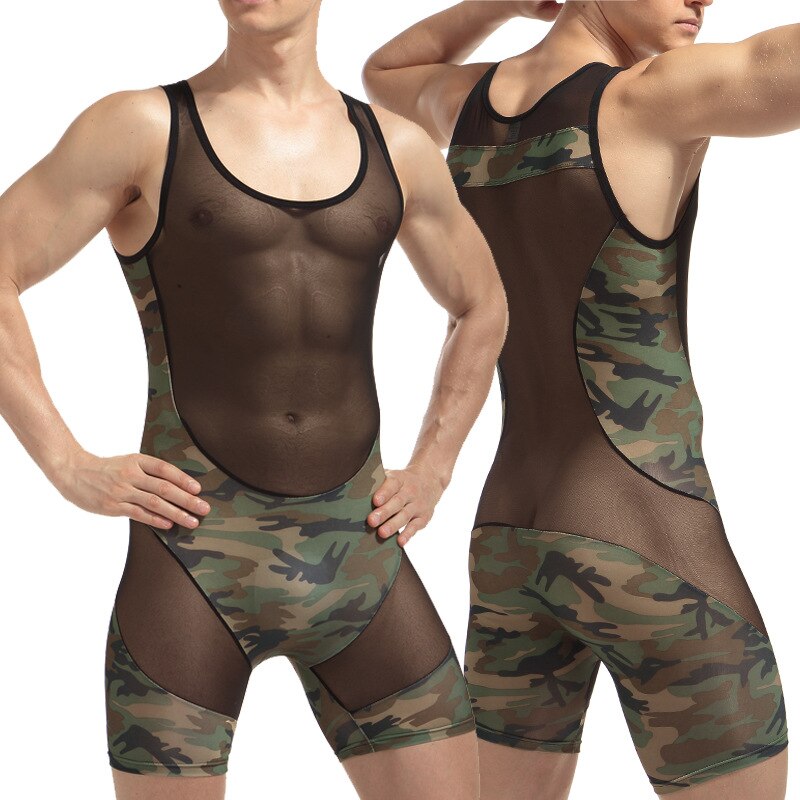 Combinaison-de-lutte-siamois-pour-hommes-sous-v-tements-en-maille-respirante-Camouflage-transparent