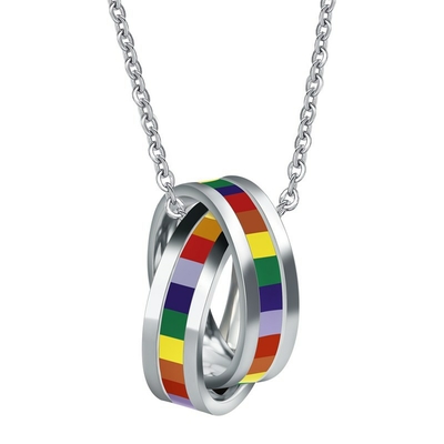 Collier 2 anneaux Rainbow