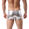 Plus-la-Taille-Boxers-Noir-Nylon-Sexy-Hommes-PU-Faux-Cuir-Underwear-Boxers-Shorts-Sheathy-Frais