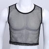 IEFiEL-Hommes-Sans-Manches-See-through-Mesh-R-sille-Muscle-Slim-Fit-Style-Court-Wetlook-D