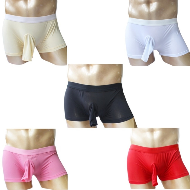 IEFiEL-5-Couleur-Ouvert-Poche-P-nis-Wetlook-Sexy-Culottes-pour-Hommes-Boxer-Shorts-Sous-V