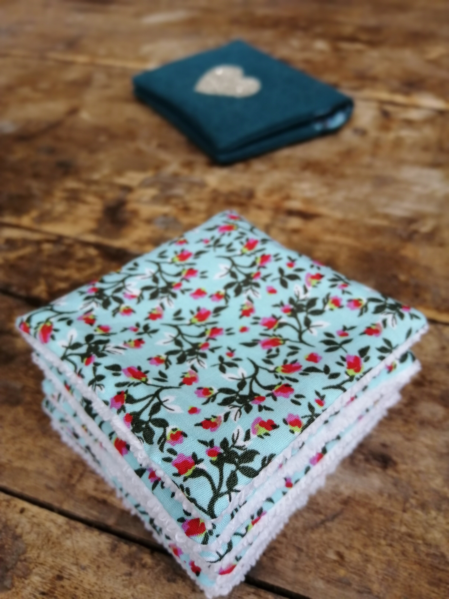 Pochette lin avec 6 lingettes démaquillantes lavables