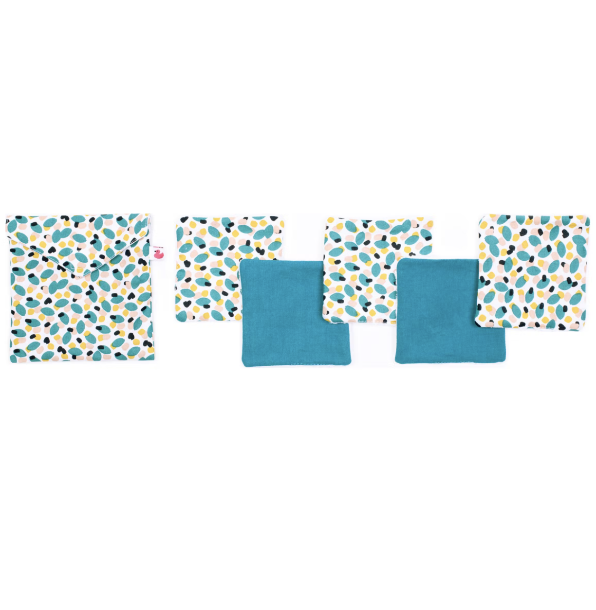 lingettes lavables bb&amp;co multicolore minouchette