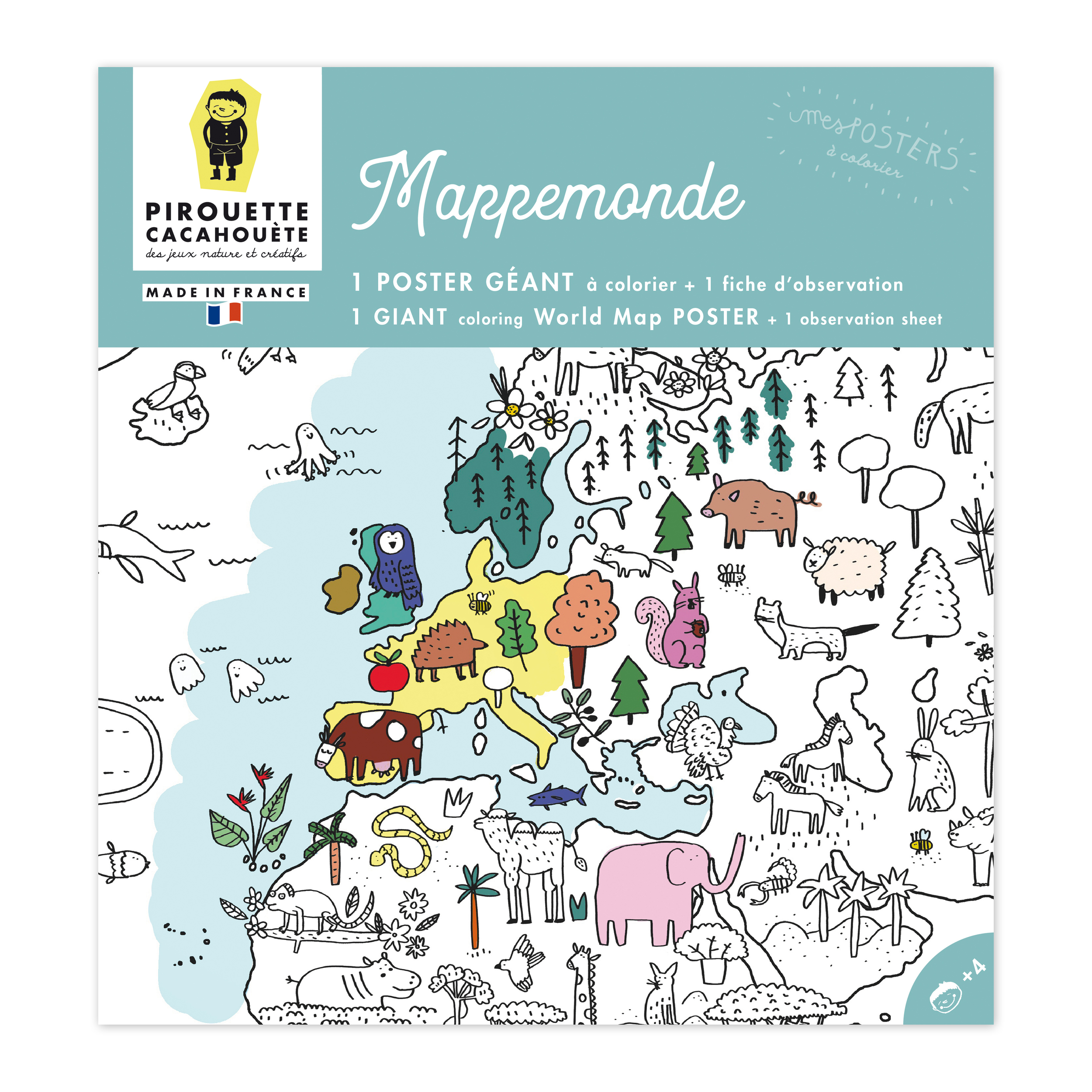 MA MAPPEMONDE - POSTER GEANT A COLORIER
