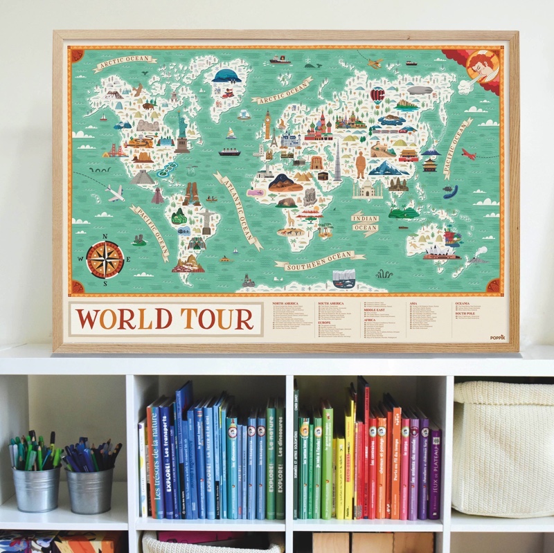 poppik poster discovery stickers world tour du monde monuments 1