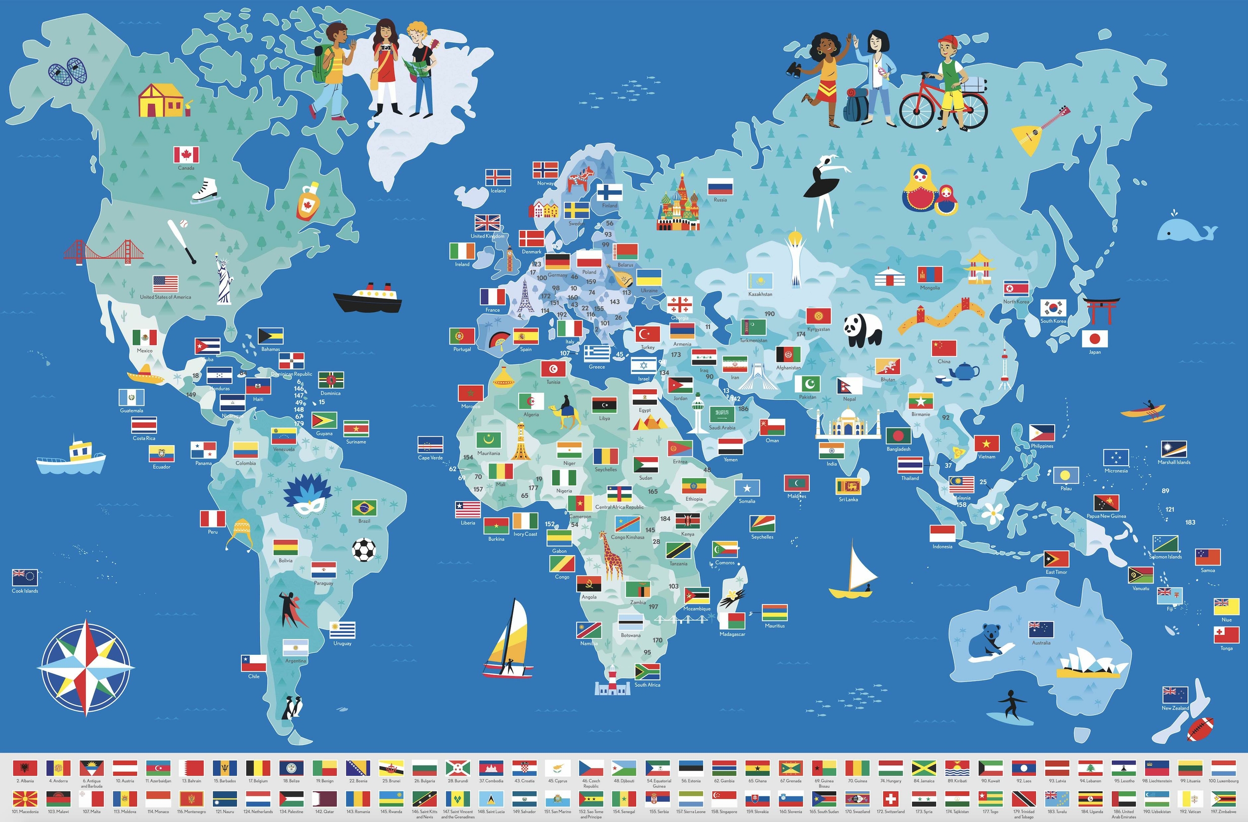 poppik drapeaux du monde poster affiche occuper les enfants stickers apprendre 10