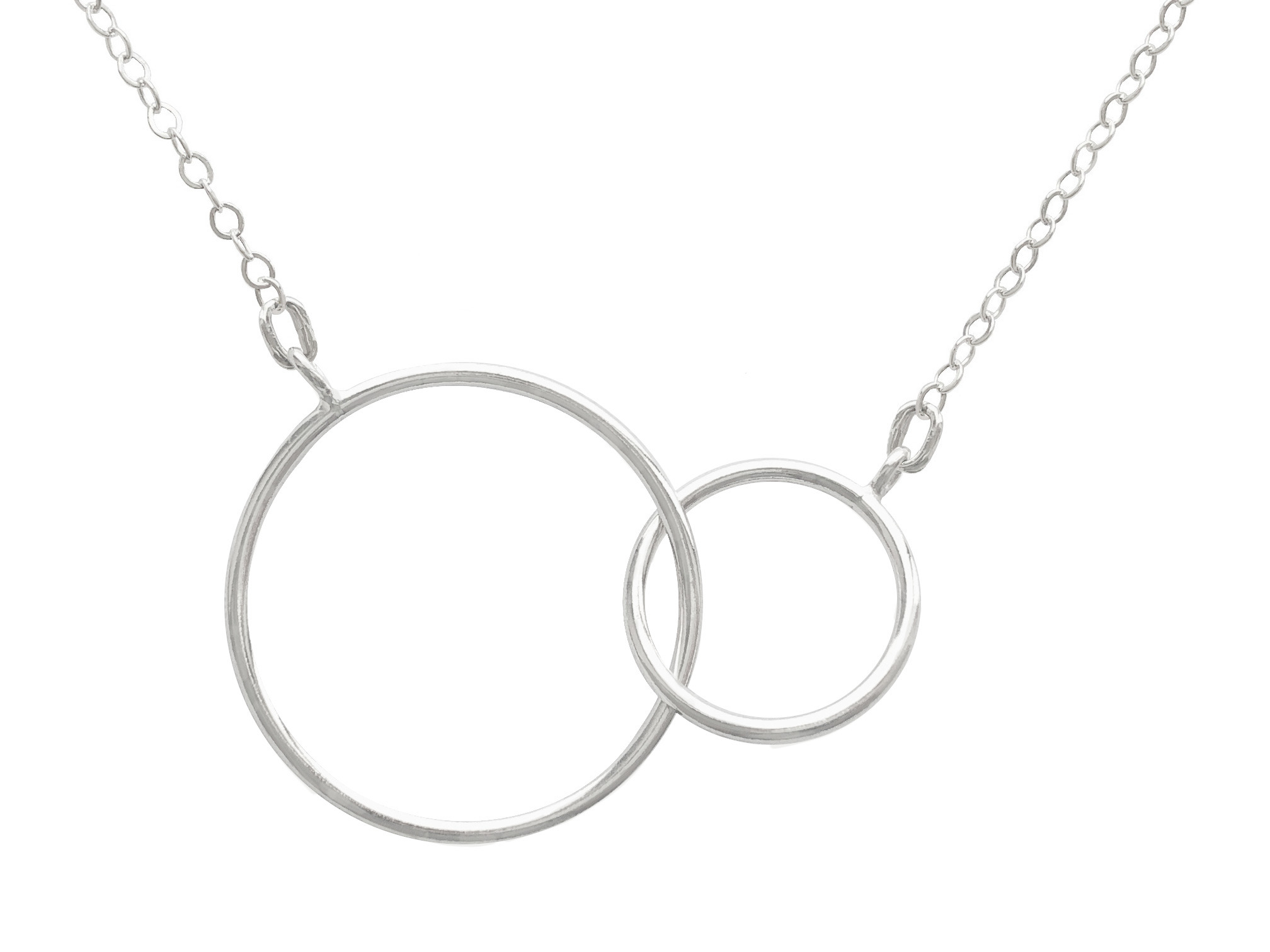 Collier ASSIA argent massif 925 pendentif anneaux entrelacés infini-minimaliste-bohème - MARJANE et Cie