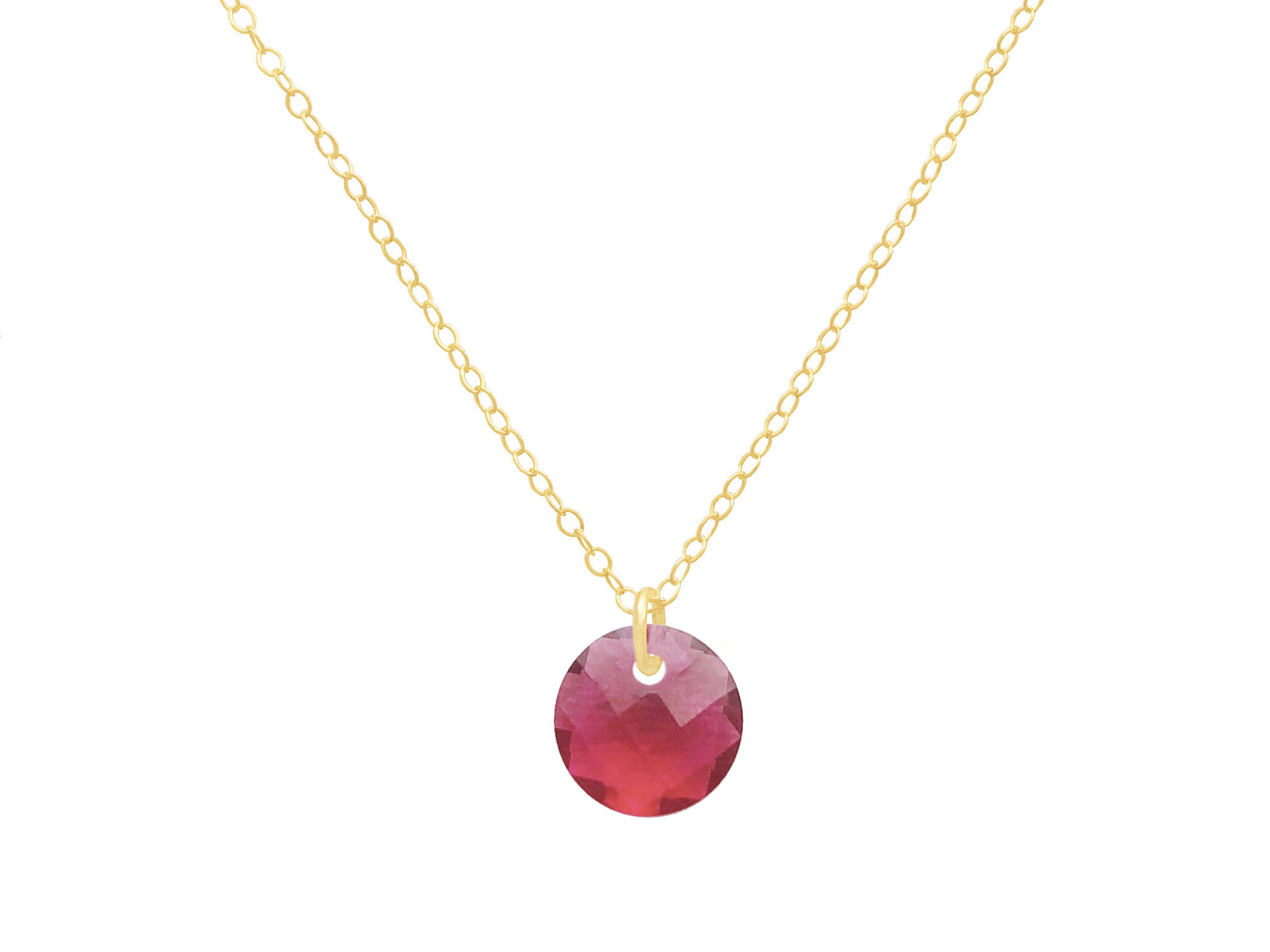 Collier ZAHRA or gold filled 14K pendentif pierre naturelle semi précieuse quartz rouge-minimaliste-bohème- MARJANE et Cie