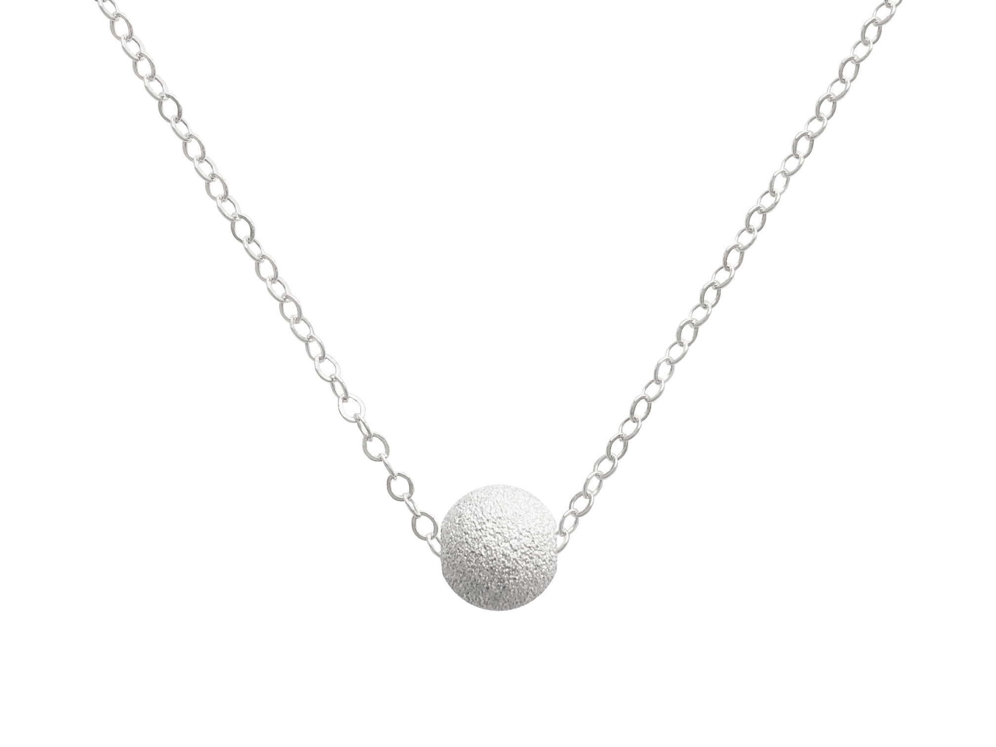 Collier LAMIA argent massif 925 pendentif perle pailletée-ras du cou-minimaliste-bohème- MARJANE et Cie