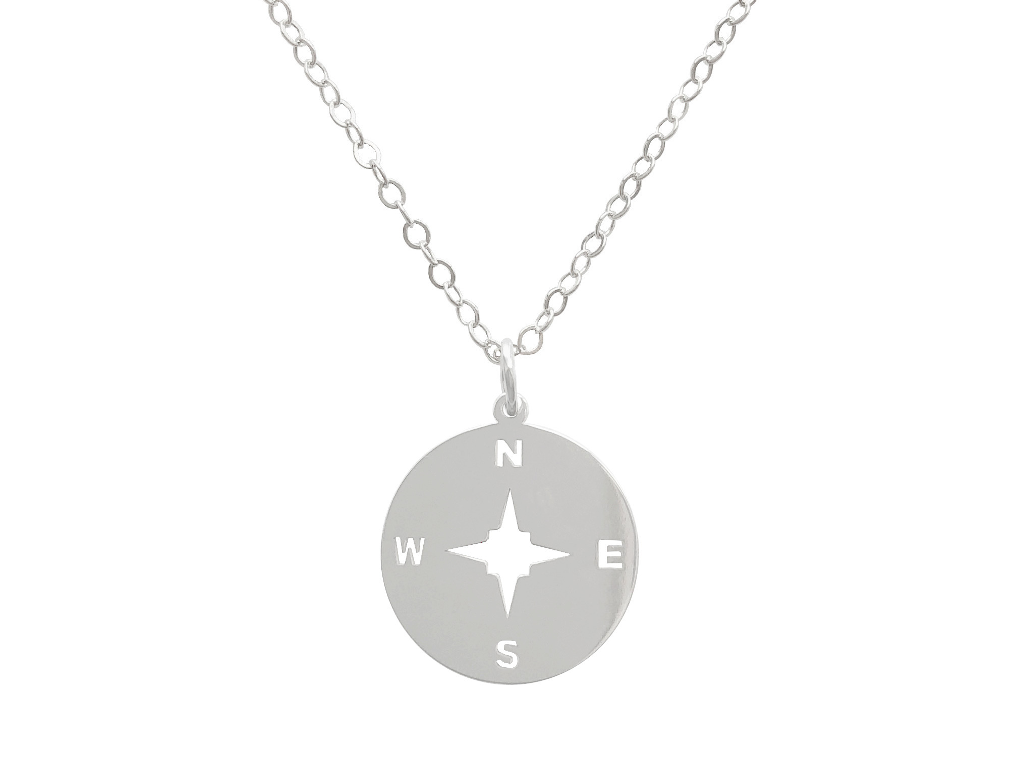 Collier MANAR argent massif 925 pendentif médaille étoile Rose des Vents boussole-minimaliste-bohème-MARJANE et Cie