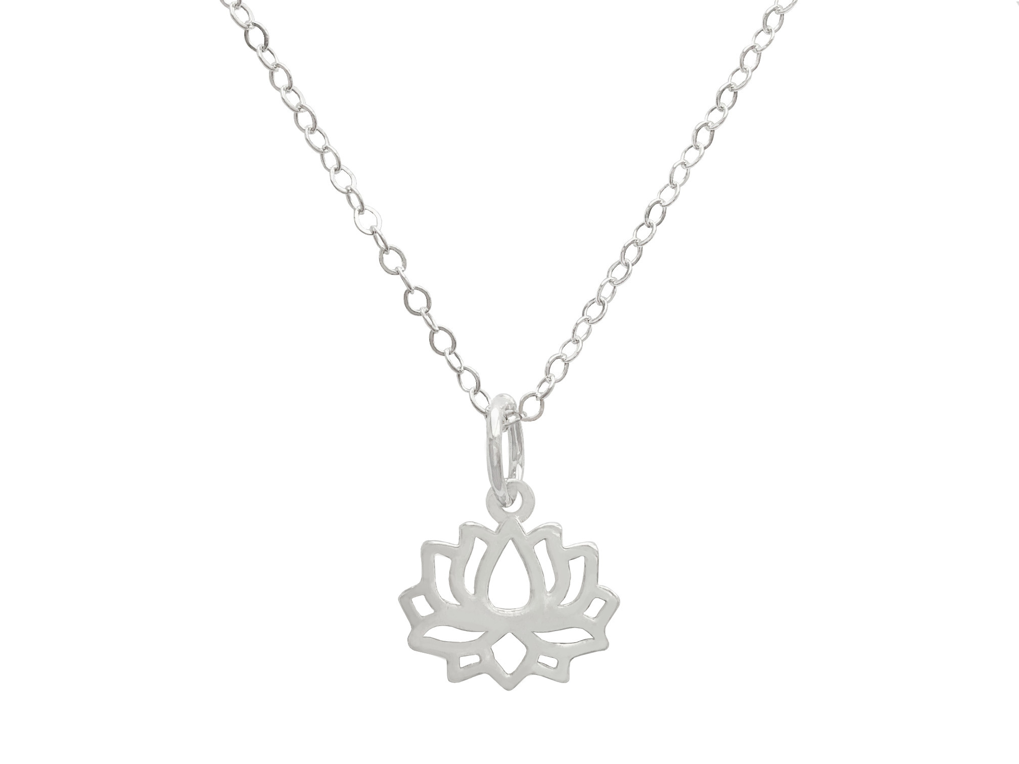 Collier YESENIA argent massif 925 pendentif fleur de lotus-bijou spirituel-minimaliste- MARJANE et Cie