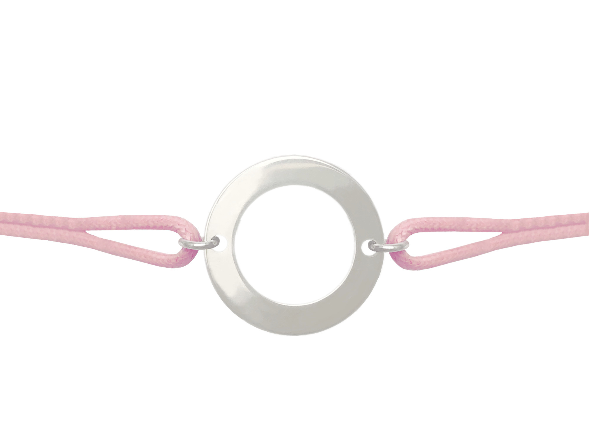 Bracelet KHEIRA9 cercle en acier inoxydable argent et cordon de coton ciré de couleur-minimaliste - MARJANE et Cie