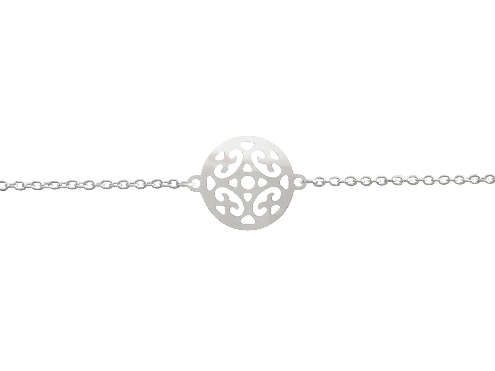 Bracelet SABAHA acier inoxydable argenté connecteur mandala-minimaliste-bohème- MARJANE et Cie