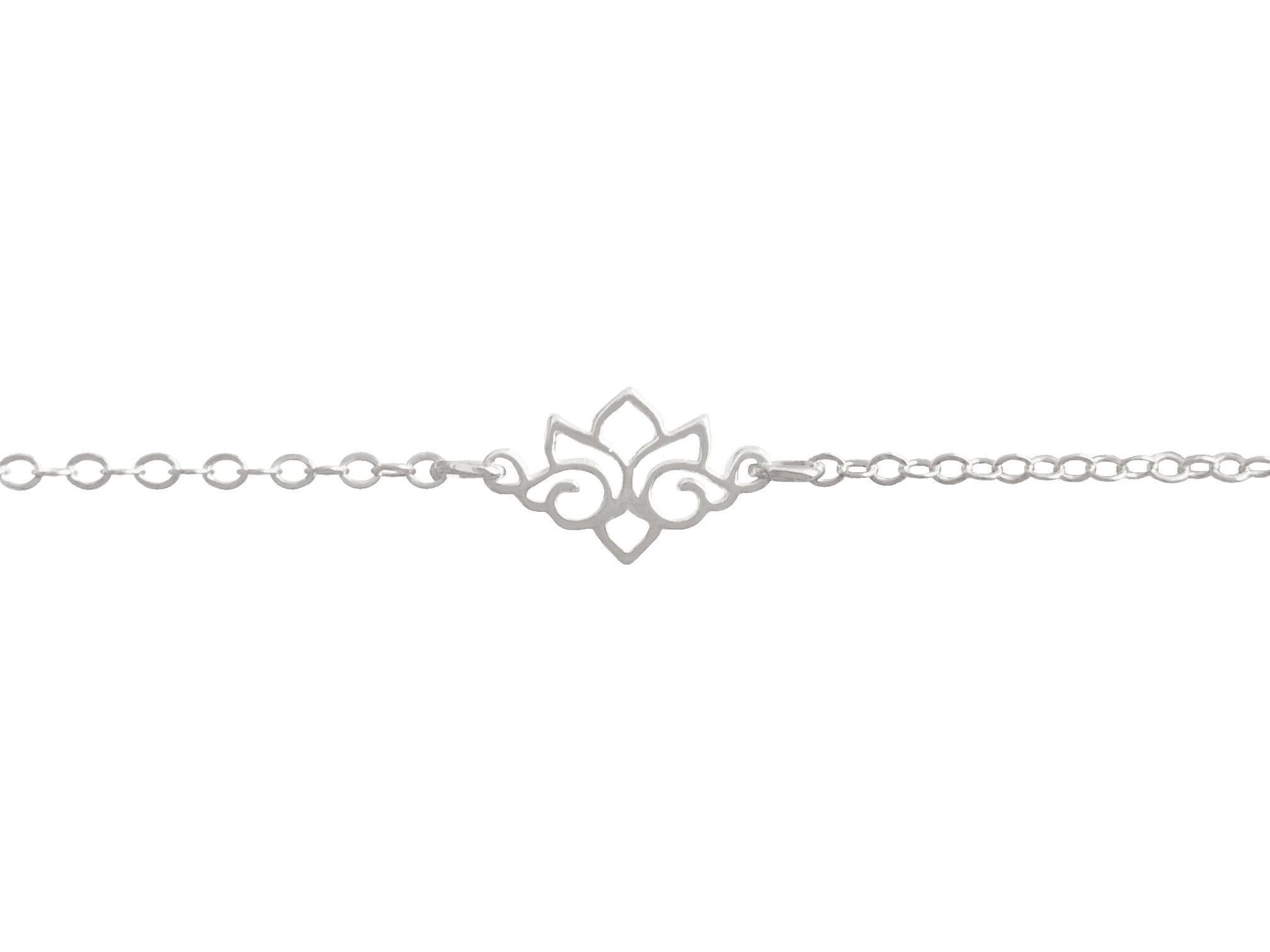 Bracelet AFNANE argent massif 925 fleur de lotus -minimaliste-bohème- MARJANE et Cie