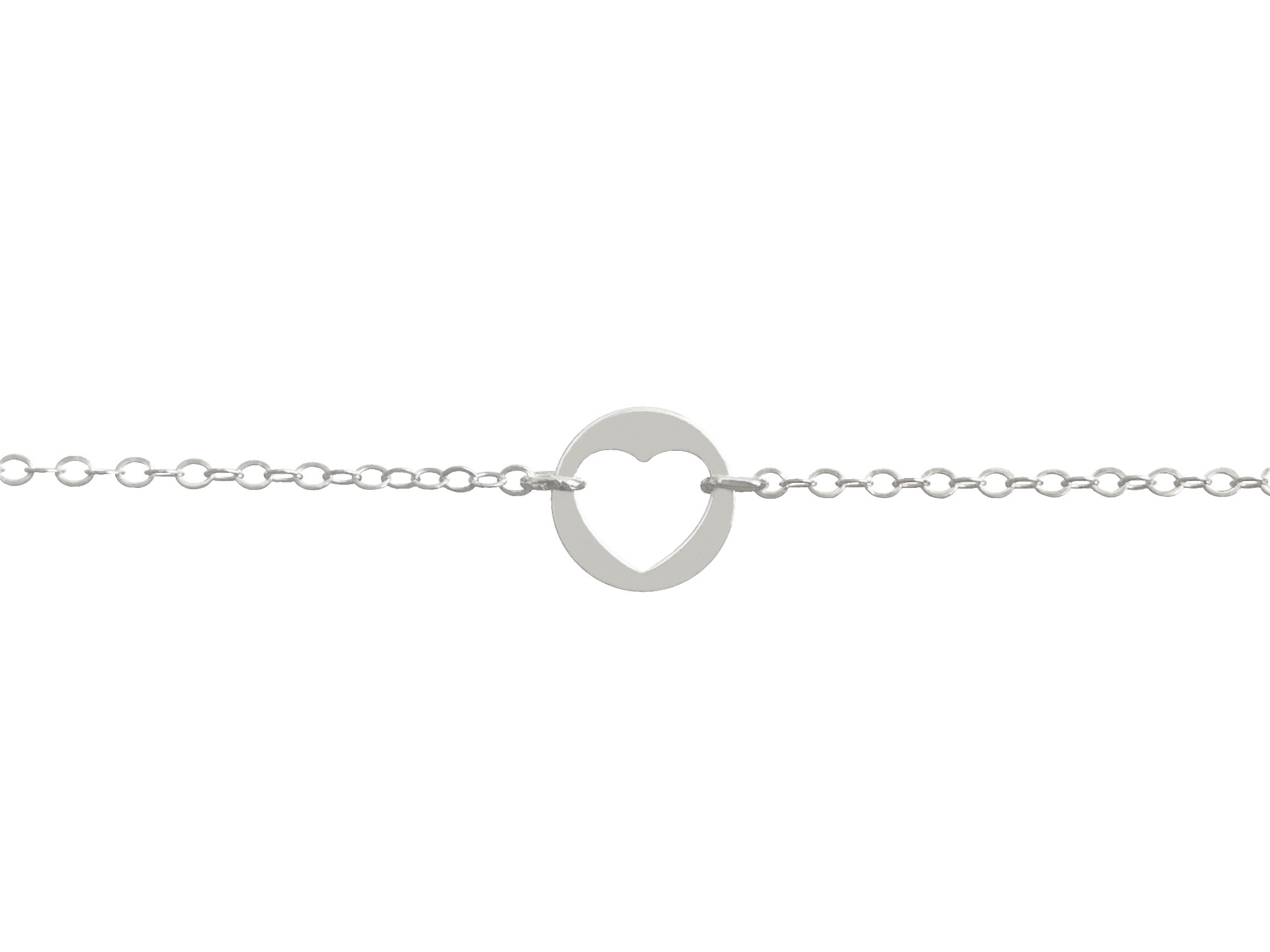 Bracelet AZMERA argent massif 925 connecteur rond cœur-minimaliste-bohème - MARJANE et Cie