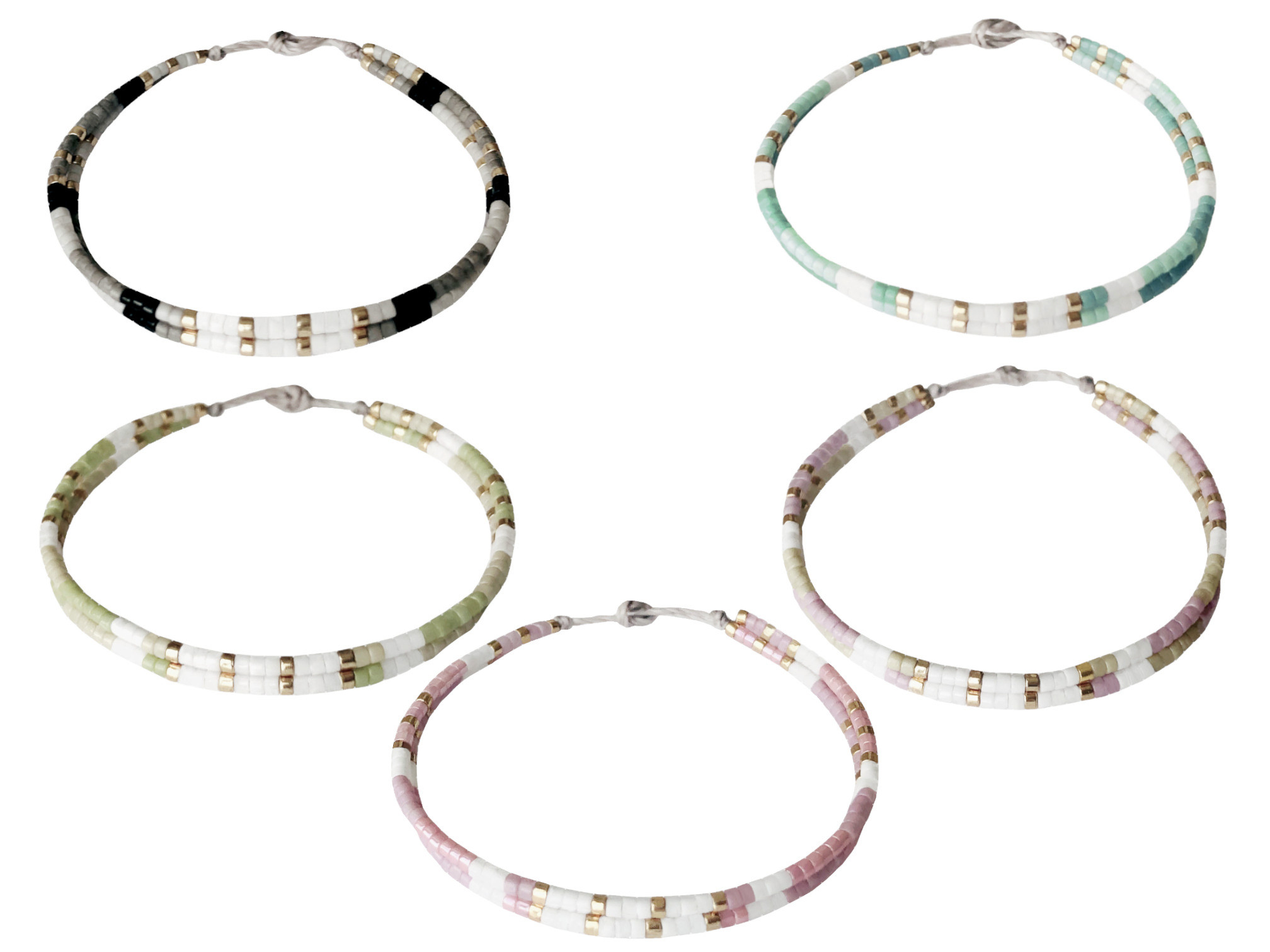 Bracelet YUMI en perles Miyuki japonaises de couleur minimaliste- MARJANE et Cie