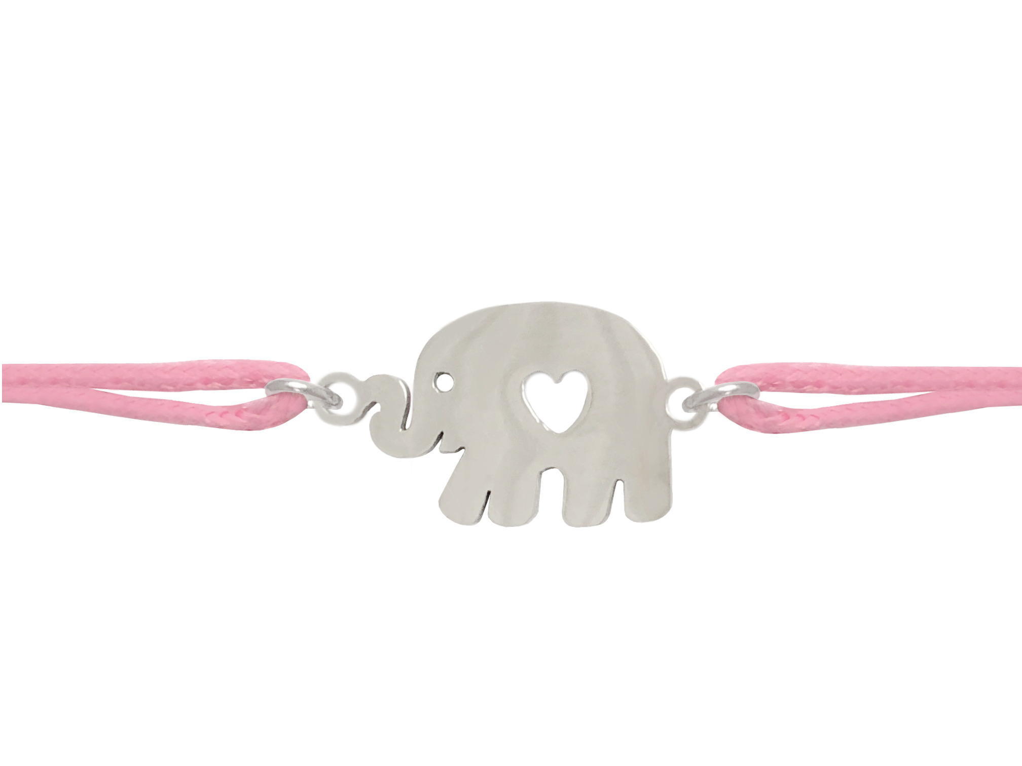 Bracelet HOMA enfant cordon de couleur et intercalaire éléphant en acier inoxydable argent - MARJANE et Cie