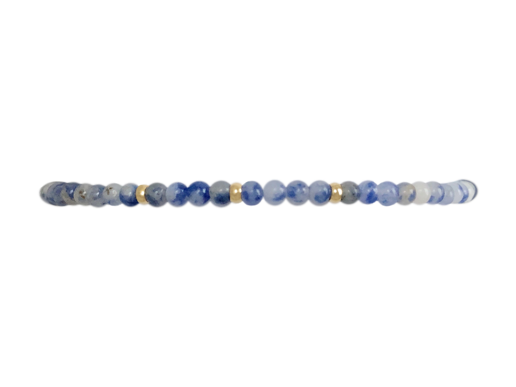 Bracelet DARYA10 perles naturelles semi précieuses jaspe bleu-minimaliste-bohème- MARJANE et Cie