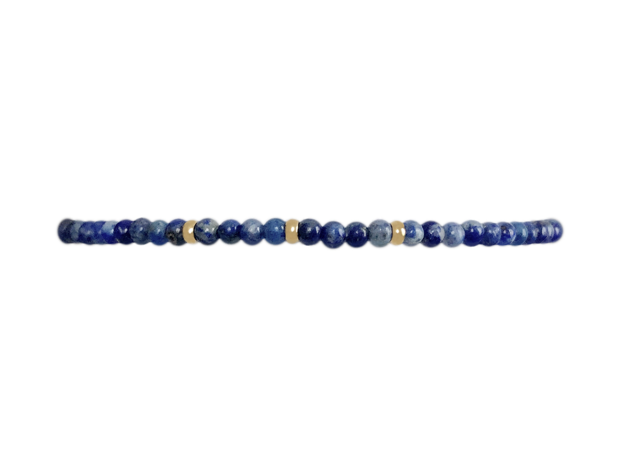 Bracelet DARYA3 perles naturelles semi précieuses lapis lazuli bleu, minimaliste-minimaliste-bohème- MARJANE et Cie