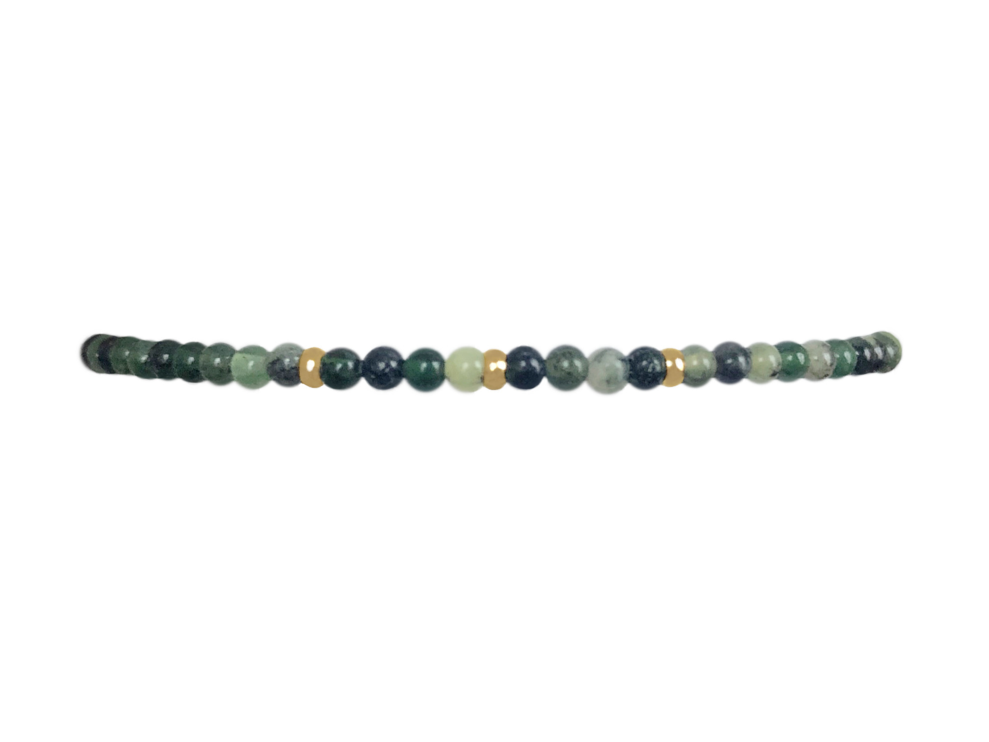 Bracelet DARYA1 perles naturelles jade verte-minimaliste-bohème- MARJANE et Cie