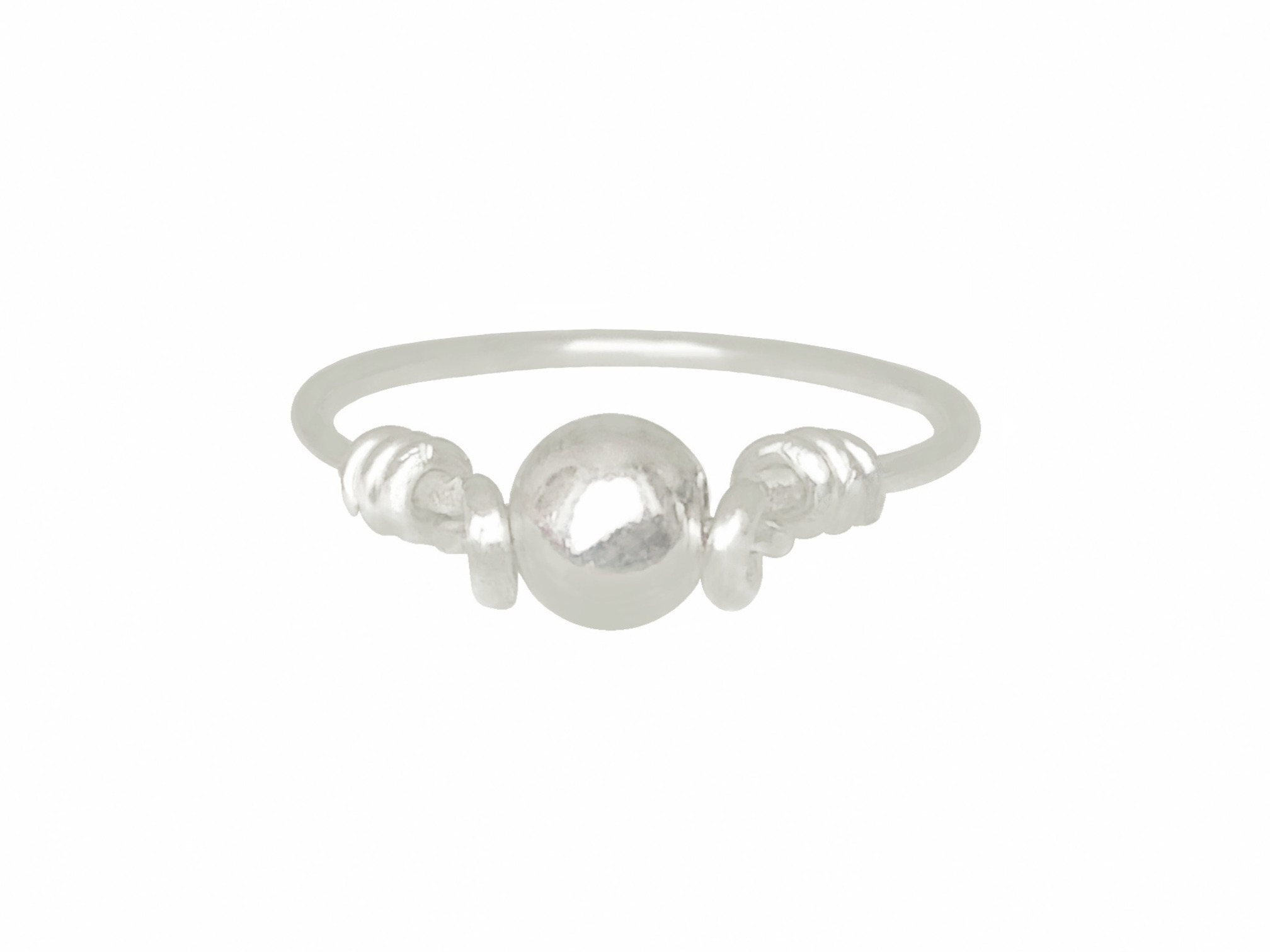 Bague AMRA argent massif 925 anneau et perle-minimaliste-bohème - MARJANE et Cie