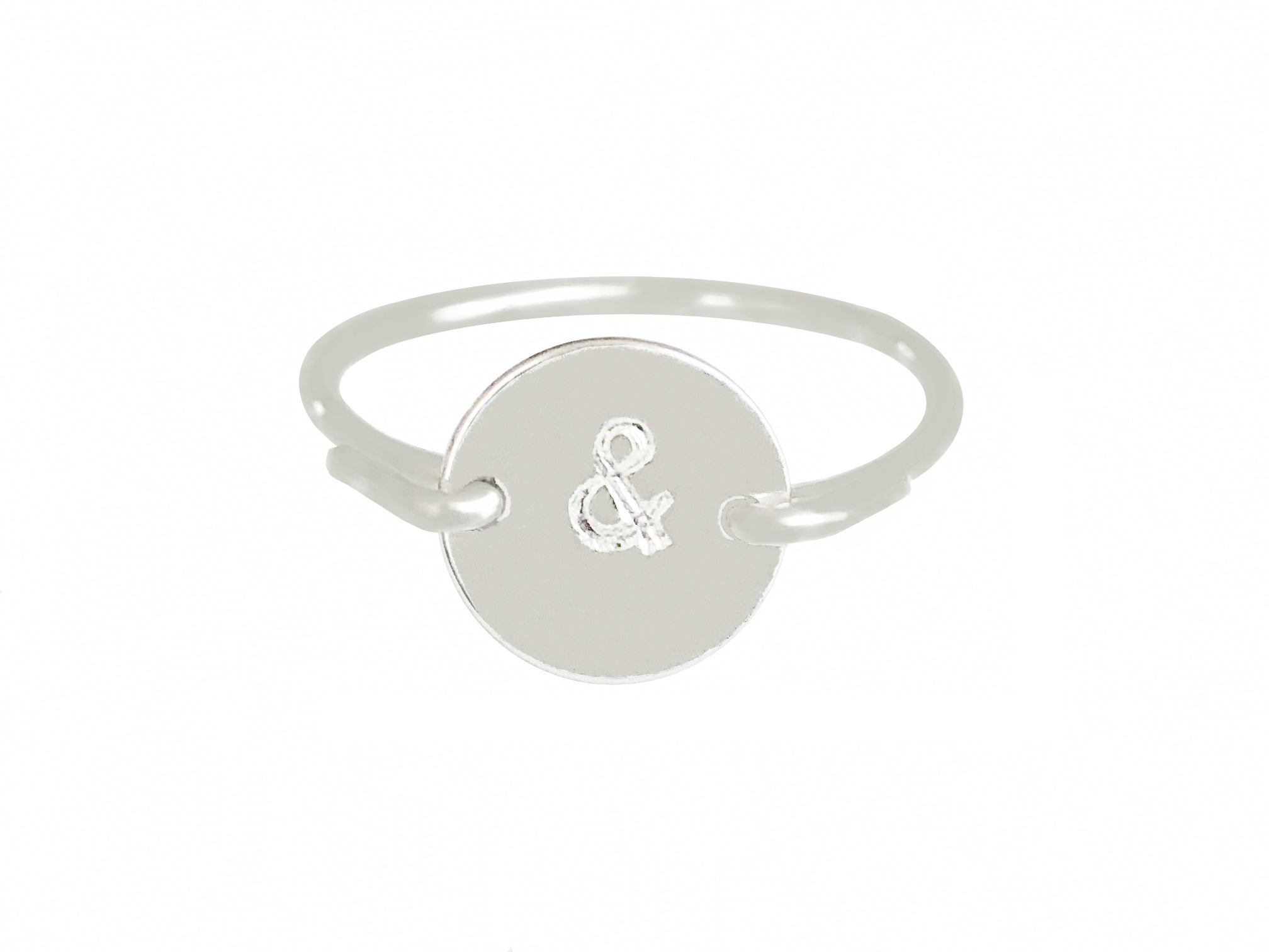 Bague JOUMANA argent massif 925 médaille gravé personnalisable minimaliste-bohème- MARJANE et Cie