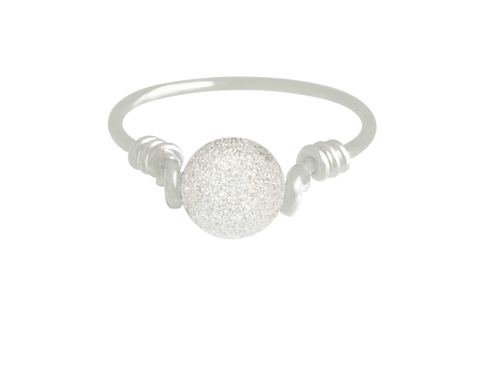 Bague ZINA argent massif 925 anneau et perle strass-minimaliste-bohème - MARJANE et Cie