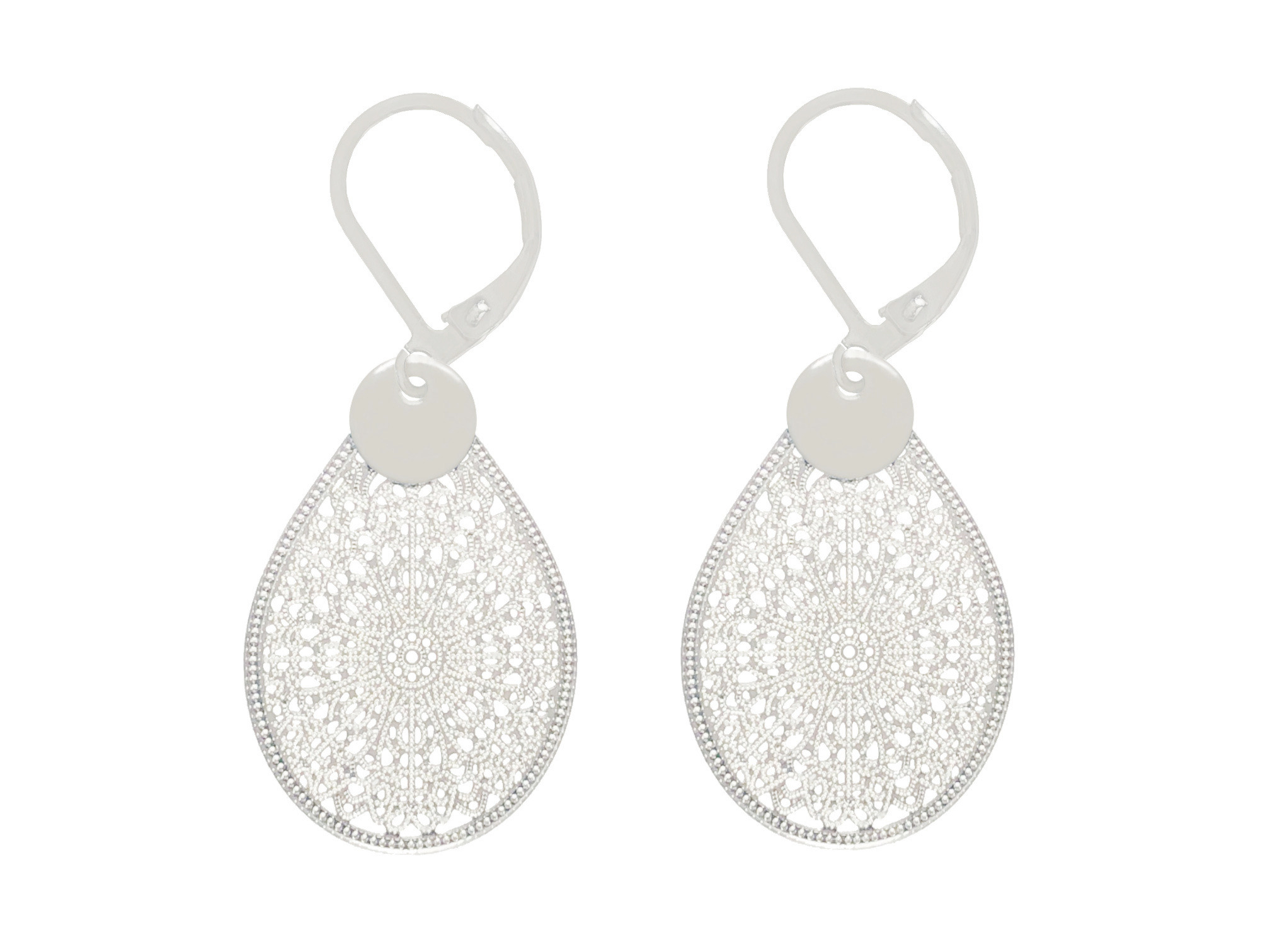 Boucles doreilles ARIBAH dormeuses pendentif goutte graphique acier inoxydable argent minimaliste